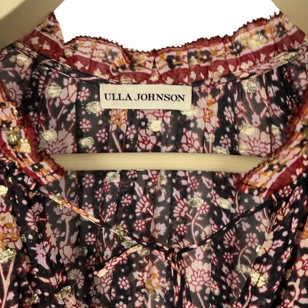 ULLA JOHNSON Erisa Silk Ruffled Boho Dress - Picture 15 of 16